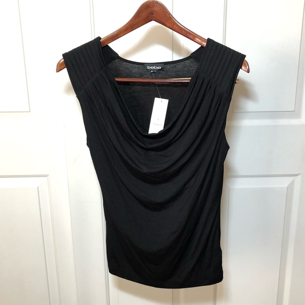 Black swoop neck shirt